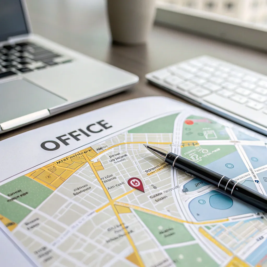 Map showing office location